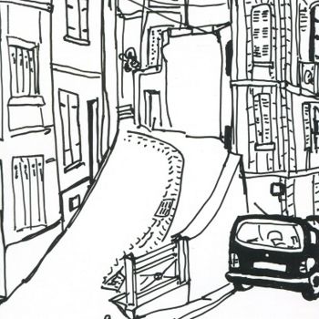 Drawing titled "Rue du docteur Galé…" by Denis Demouge, Original Artwork