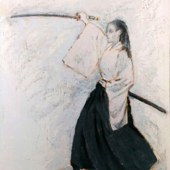 Painting titled "Kesagiri" by Denise Gemin, Original Artwork, Oil