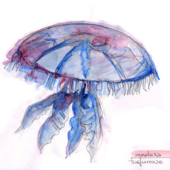 Disegno intitolato "medusa.jpg" da Denise Gemin, Opera d'arte originale, Matite colorate