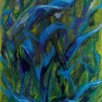 Malerei mit dem Titel "Green maize" von Denise Gemin, Original-Kunstwerk, Acryl