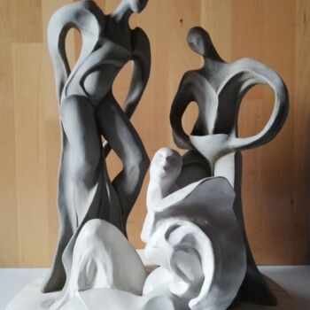 Sculpture intitulée "Metamorphosis trypt…" par Denise Gemin, Œuvre d'art originale, Terre cuite