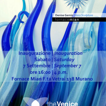 Pittura intitolato "BLUMURANO Inaugurat…" da Denise Gemin, Opera d'arte originale, Vetro