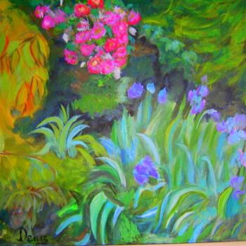 Painting titled "Parfum d'iris" by Denise Guilhaumon, Original Artwork