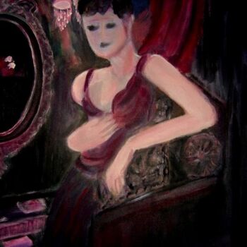 Ζωγραφική με τίτλο "Le rouge et le noir" από Denise Guilhaumon, Αυθεντικά έργα τέχνης