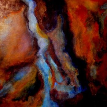 Painting titled "Volutes" by Denise Guilhaumon, Original Artwork, Oil