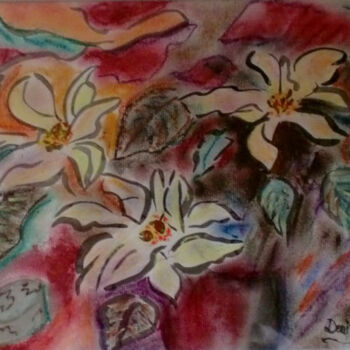 Painting titled "Pastel et encre de…" by Denise Guilhaumon, Original Artwork