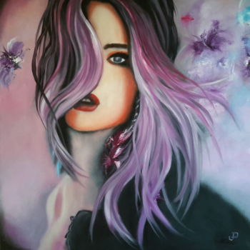 Картина под названием "Papillonneuse" - Denise-Jane Hosotte, Подлинное произведение искусства, Масло