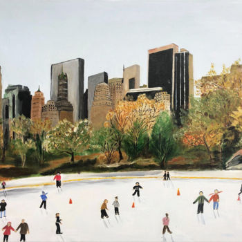 Peinture intitulée "Central Park" par Denise Latour, Œuvre d'art originale, Huile