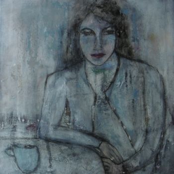 Schilderij getiteld "l'heure bleue" door Denise Louin-Lecoeur, Origineel Kunstwerk, Acryl