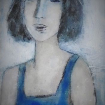 Painting titled "Février" by Denise Louin-Lecoeur, Original Artwork, Acrylic