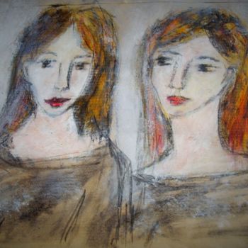 Peinture intitulée "les filles" par Denise Louin-Lecoeur, Œuvre d'art originale, Acrylique