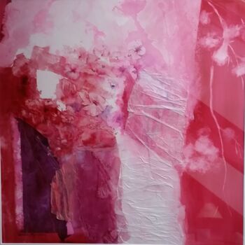Картина под названием "Bouquet rouge" - Denise Manceau, Подлинное произведение искусства, Акварель Установлен на картон