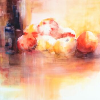 Peinture intitulée "Fruits d'automne" par Denise Manceau, Œuvre d'art originale, Aquarelle