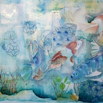Pintura intitulada "Agua.png" por Denise Serralheiro, Obras de arte originais, Aquarela