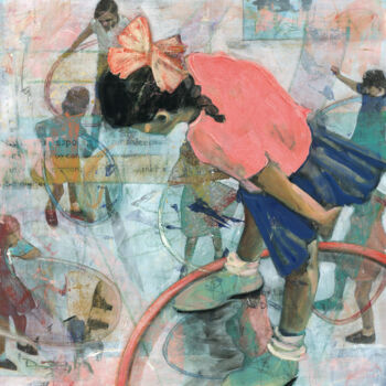 Pittura intitolato "Educated Hoops Play…" da Denise Souza Finney, Opera d'arte originale, Acrilico