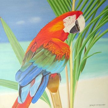 Pintura intitulada "Arara" por Denise Fernando, Obras de arte originais