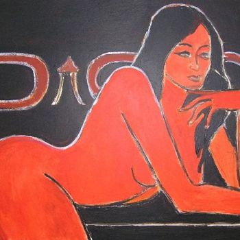 Malerei mit dem Titel "NU # 5" von Denise Jouve, Original-Kunstwerk, Öl