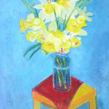 Malerei mit dem Titel "JONQUILLES #artists…" von Denise Jouve, Original-Kunstwerk, Acryl