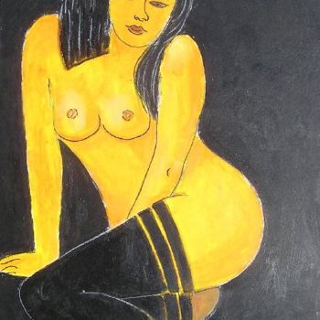 Painting titled "nu # 39" by Denise Jouve, Original Artwork, Oil