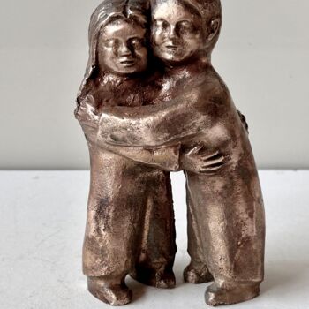 Skulptur mit dem Titel "amours enfantines" von Denis Thebaudeau, Original-Kunstwerk, Bronze