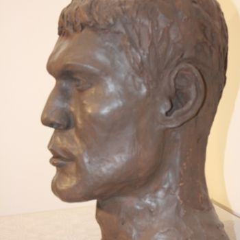 Sculpture titled "buste d'homme" by Denis Thebaudeau, Original Artwork