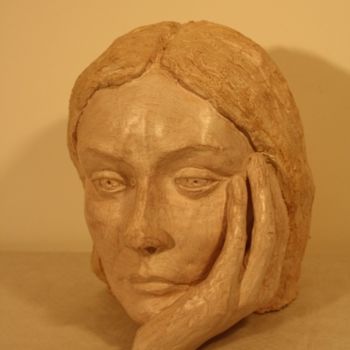Escultura intitulada "femme pensive" por Denis Thebaudeau, Obras de arte originais