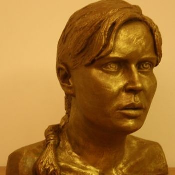 Sculpture titled "nadège" by Denis Thebaudeau, Original Artwork, Plaster