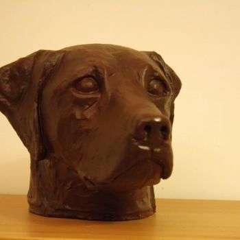 Sculpture intitulée "labrador" par Denis Thebaudeau, Œuvre d'art originale, Plâtre