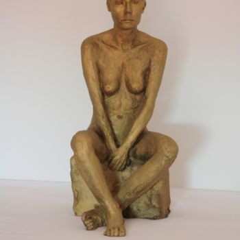 Sculpture titled "Laure assise" by Denis Thebaudeau, Original Artwork, Other