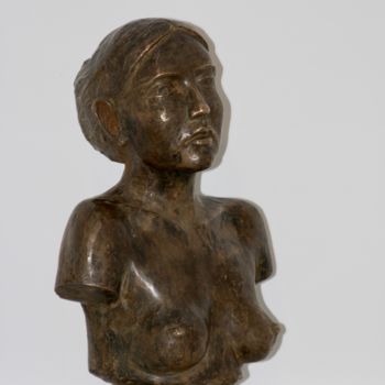 Sculpture titled "Zélie Bronze" by Denis Thebaudeau, Original Artwork, Metals