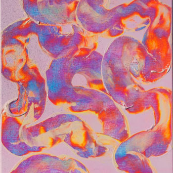 Malerei mit dem Titel "Rose snakes" von Deonis Thekko, Original-Kunstwerk, Sprühfarbe Auf Keilrahmen aus Holz montiert