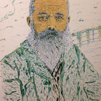 Malarstwo zatytułowany „Claude Monet” autorstwa Denizzio, Oryginalna praca, Olej