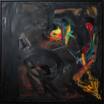 Картина под названием "Schatten und Farbe" - Dennis Josef Meseg, Подлинное произведение искусства, Масло Установлен на Дерев…