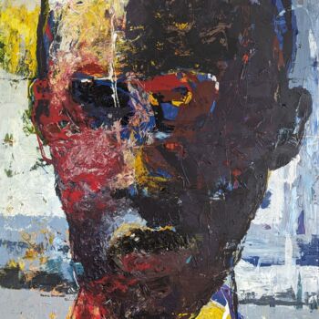 Peinture intitulée ""The man"" par Dennis Onofua, Œuvre d'art originale, Acrylique