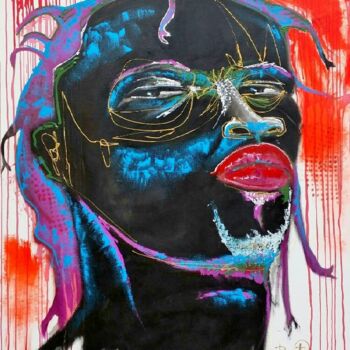 Pittura intitolato "Proud to be black" da Dennys Santos Diaz, Opera d'arte originale, Acrilico