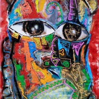 Malerei mit dem Titel "African Serie" von Dennys Santos Diaz, Original-Kunstwerk, Acryl