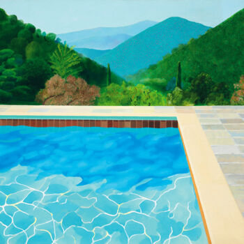 印花与版画 标题为“The Pool | Hockney…” 由Dent-De-Lion Du Midi, 原创艺术品, 数字油画