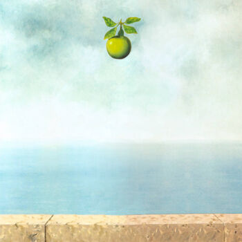Schilderij getiteld "The Apple | Magritt…" door Dent-De-Lion Du Midi, Origineel Kunstwerk, Digitaal Schilderwerk