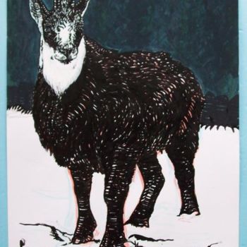 Painting titled "Chamois" by Deorts, Original Artwork