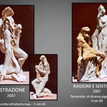 Scultura intitolato "astrazione / ragion…" da Antonio De Paoli, Opera d'arte originale, Terracotta