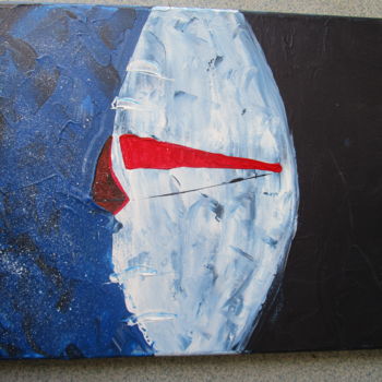Peinture intitulée "30-soir-de-lune-30x…" par Deph, Œuvre d'art originale, Acrylique