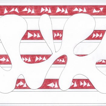 Σχέδιο με τίτλο "bicallusion-n-5.21X…" από Deph, Αυθεντικά έργα τέχνης, Στυλό