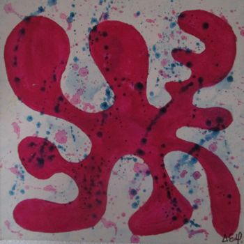 Schilderij getiteld "crabe-pink-40x40.jpg" door Deph, Origineel Kunstwerk, Acryl