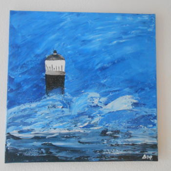 Картина под названием "la mer déchainée et…" - Deph, Подлинное произведение искусства, Акрил