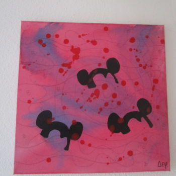 Painting titled "pop art mickey fond…" by Deph, Original Artwork, Acrylic