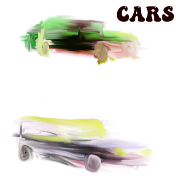 Digital Arts titled "car2" by Weirdo Apache, Original Artwork, Digital Painting Mounted on Wood Panel