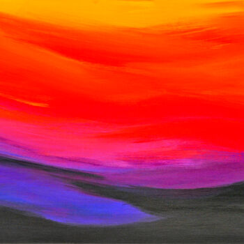 Digitale Kunst getiteld "Akamas Sunset" door Derek Harris, Origineel Kunstwerk, Digitale afdruk