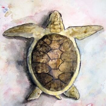 Pintura titulada "sea turtle" por Derek Mccrea, Obra de arte original, Oleo