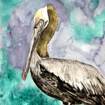 绘画 标题为“pelican bird” 由Derek Mccrea, 原创艺术品, 油