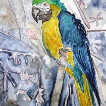 Pintura titulada "parrot" por Derek Mccrea, Obra de arte original, Oleo